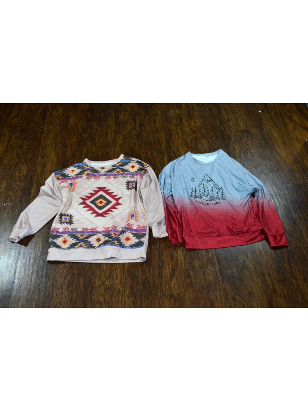 Women's Size Small Pullover Sweatshirt Southwestern Gorpcore Boho Cabin Lot of 2